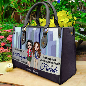Work Made Us Colleagues, Best Colleague Personalized Leather Bag 01BHDT151222HH - Leather Bag - GoDuckee
