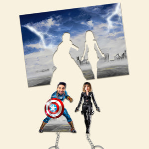 Custom Photo Gifts for Couple Keyholder, Superhero Couple 03toti220824 - Key Holder - GoDuckee