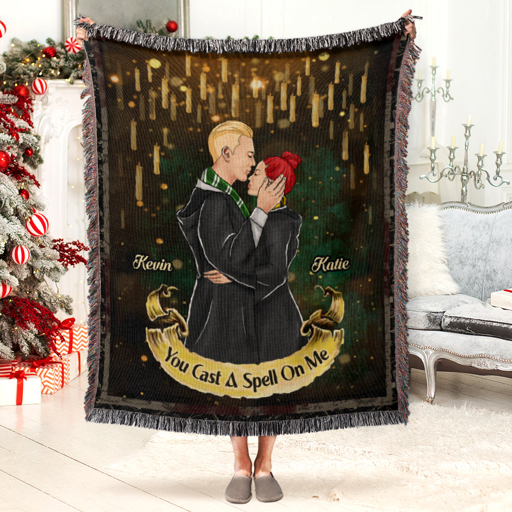 You Cast A Spell On Me, Personalized Woven Blanket, 03HUDT220923TM Gifts For Him - Gifts For Her - Blanket - GoDuckee