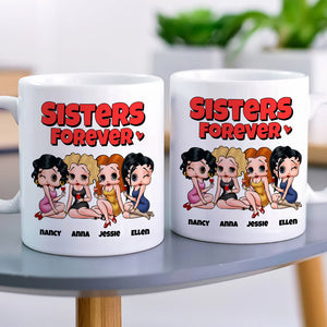 Sisters Forever Personalized Besties Coffee Mug 05NADT260723HH - Coffee Mug - GoDuckee