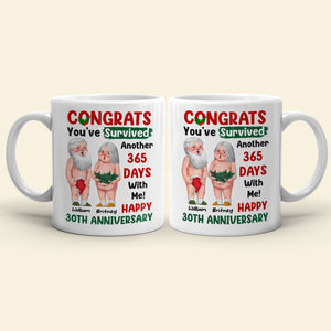 Happy Anniversary, Personalized Coffee Mug, Santa Gifts For Old Couple - Coffee Mug - GoDuckee