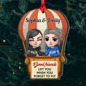 Good Friends Lift You When You Forget To Fly, Personalized Ornament, Gifts For Friend - Ornament - GoDuckee