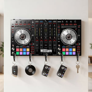 DJ Board Wood Key Hanger - Personalized Gifts For Music Lovers 02hyti291225 - Wood Sign - GoDuckee