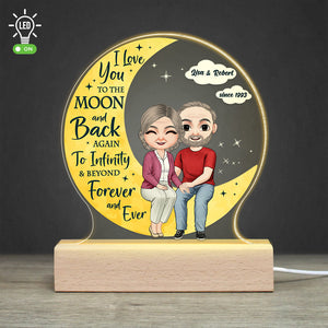 I Love You To The Moon And Back - Personalized Led Light - Gift For Couple - Led Night Light - GoDuckee