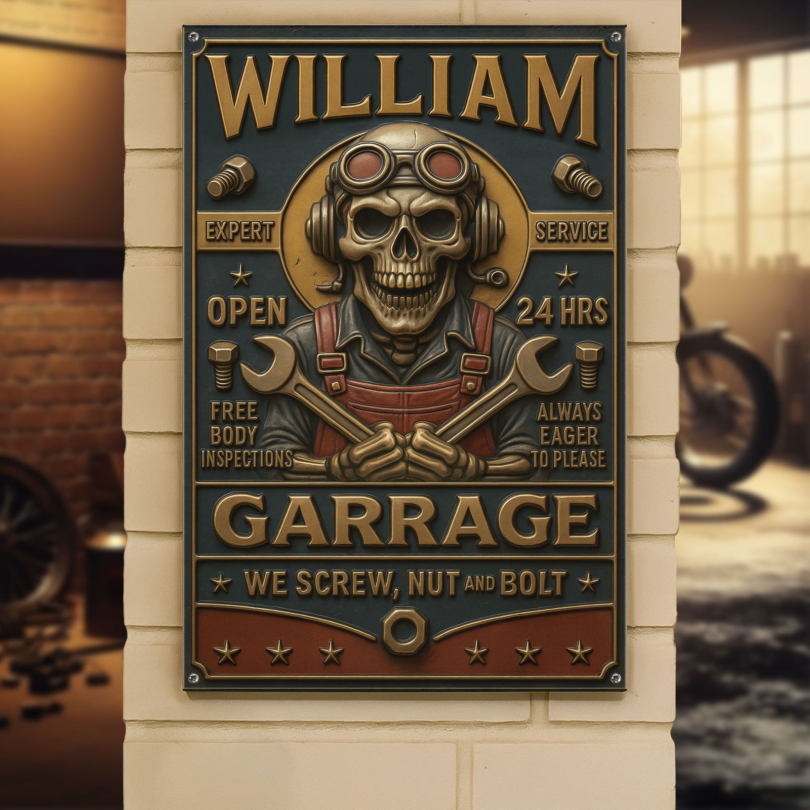 Skull Garage Metal Sign - Personalized Gifts For Him 01toti100725 - Metal Signs - GoDuckee