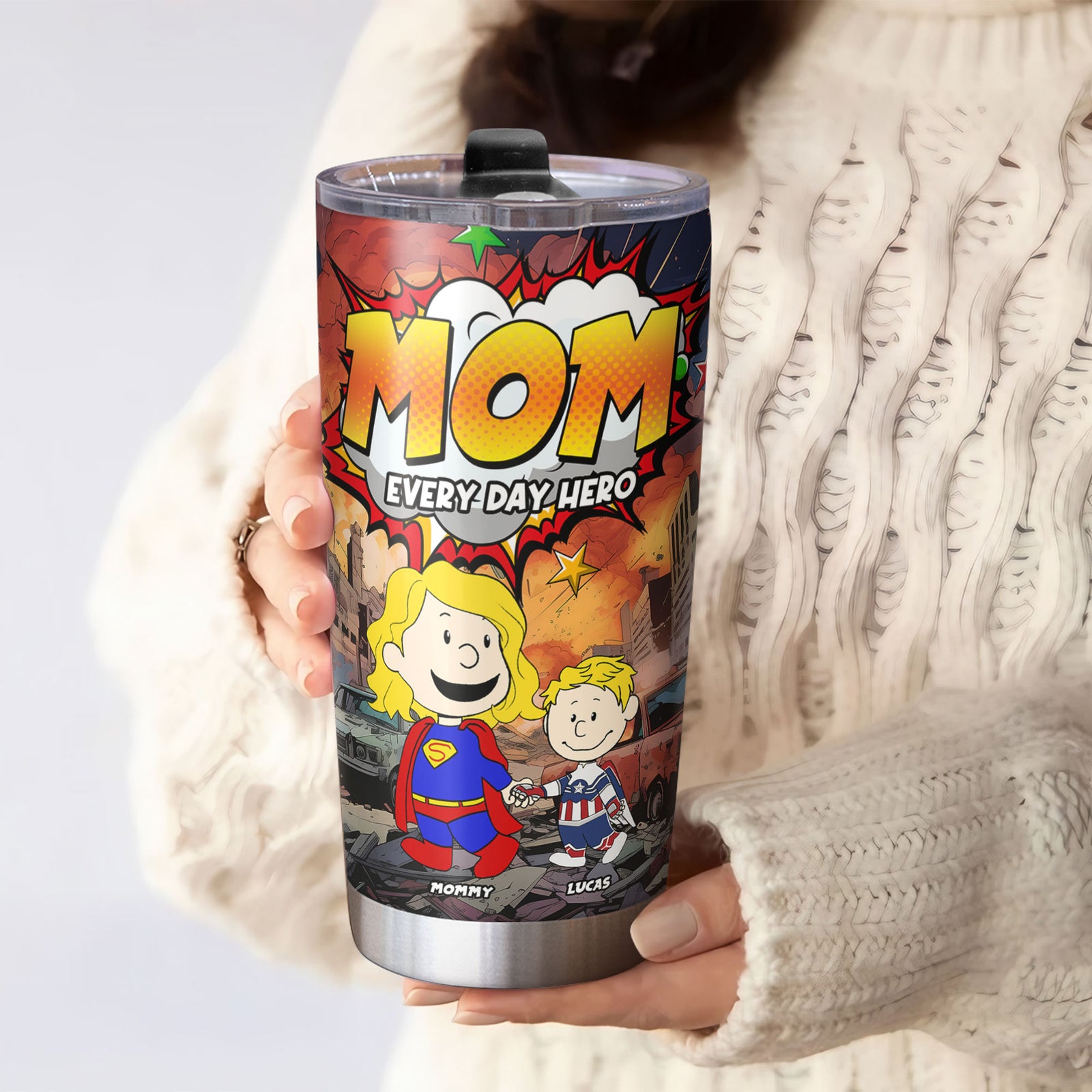 Personalized Gifts For Mom Tumbler Mom Everyday Hero 031toti260325pa - Tumbler Cup - GoDuckee