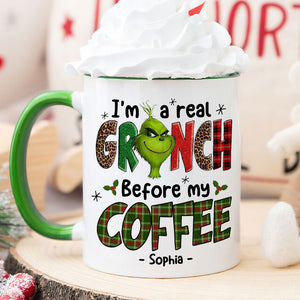 Before My Coffee/ Tea, Gift For Coffee And Tea Lover, Personalized Mug, Green Monster Mug, Christmas Gift 02HUTI121023 - Coffee Mug - GoDuckee