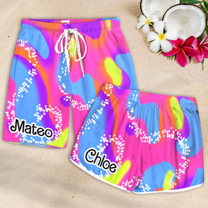 Personalized Couple Beach Shorts 05ACDT011223, Gift For Couple - Beach Shorts - GoDuckee