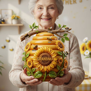 BeeHive Mom And Kids Acrylic Plaque - Personalized Gifts For Mom, Grandma Plaque 03TOTI050226 - Shaped Plaques - GoDuckee