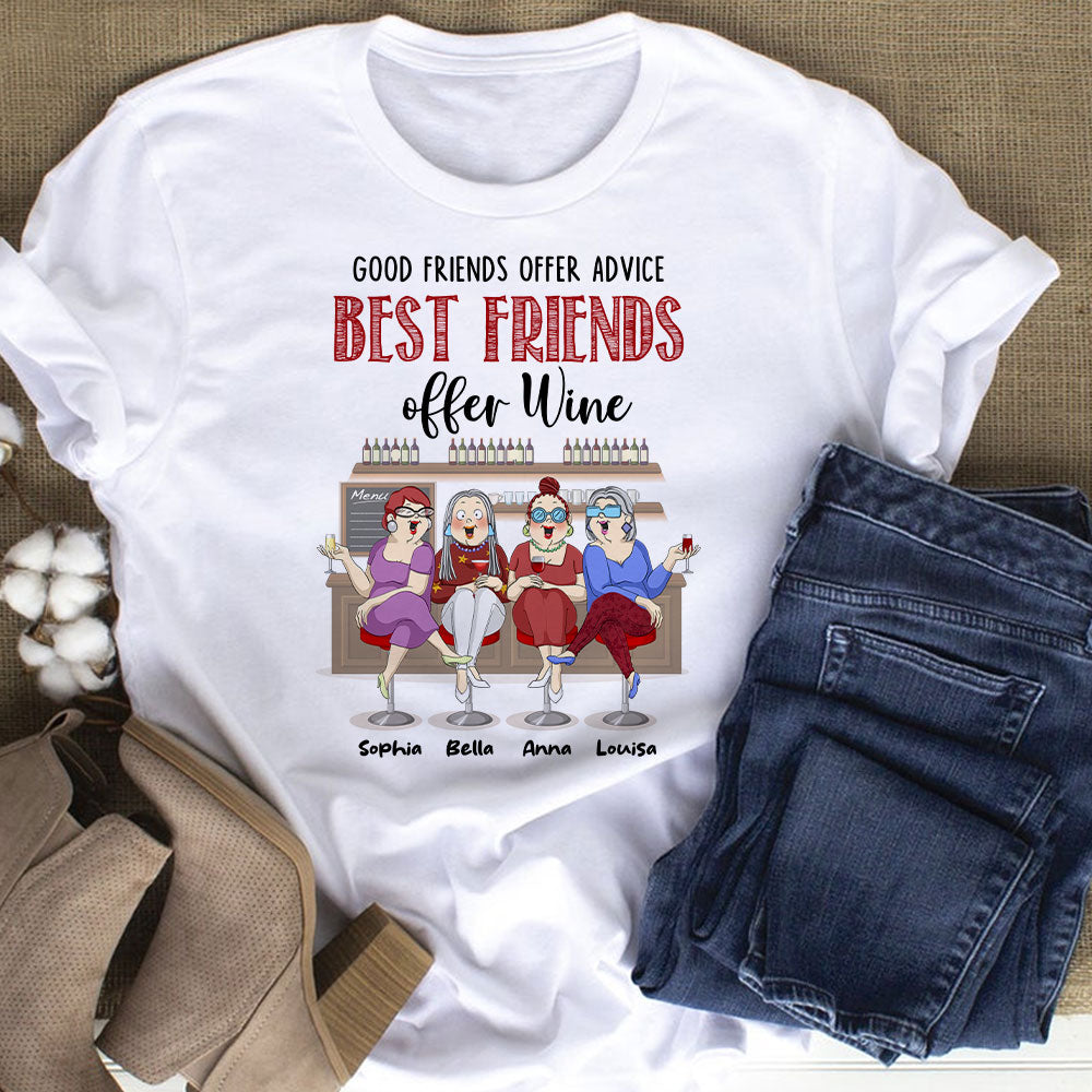 Best Friends Offer Wine, Personalized Shirt, Gifts For Best Friend - Shirts - GoDuckee