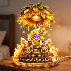 Gnome Sunflower Acrylic Light Box - Personalized Gifts For Mama and Grandma 02tyti080426 - Light Box - GoDuckee