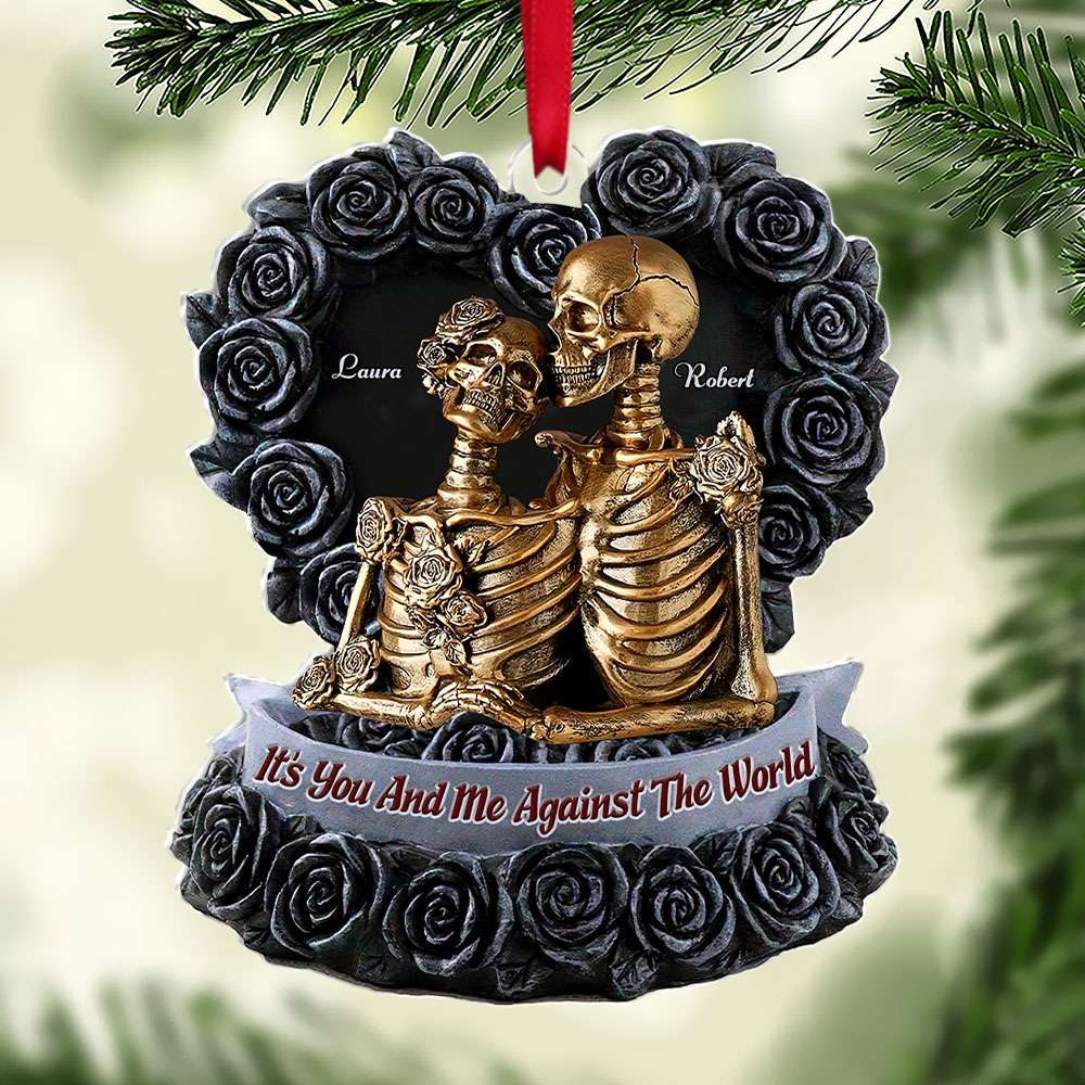 Personalized Gifts For Couples, Skull Couple Acrylic Ornament 03OHTI180924 - Ornament - GoDuckee