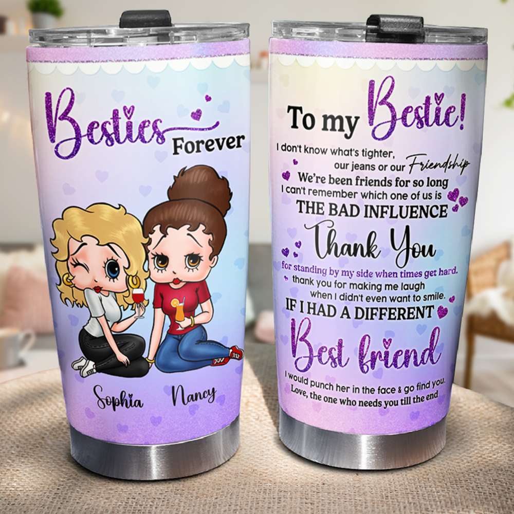 To My Bestie 02HUDT050823HH Personalized Tumbler, Gifts For Bestie - Tumbler Cup - GoDuckee