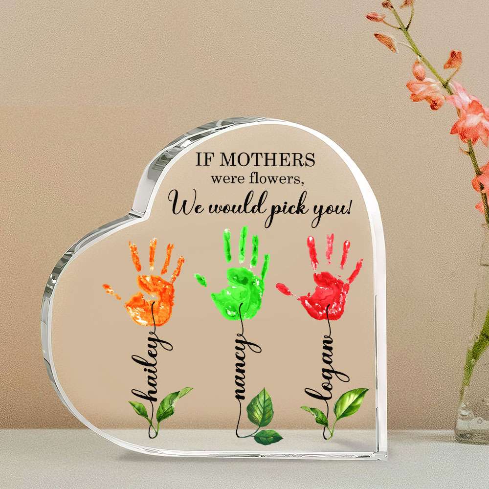 Personalized Mom Birthday Gift. Mothers Day Gift Flower Handprint