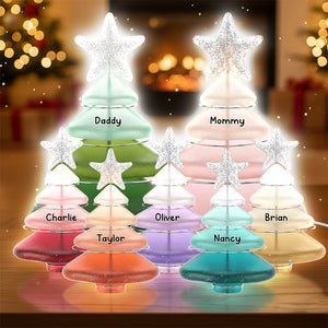 Family Christmas Tree Light Box - Personalized Gifts For Family Custom Shape Acrylic Light Box 02NATI311025 - Light Box - GoDuckee