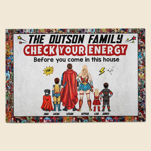 Check Your Energy - Personalized Door Mat - Gift For Family 06QHTI140423 - Doormat - GoDuckee