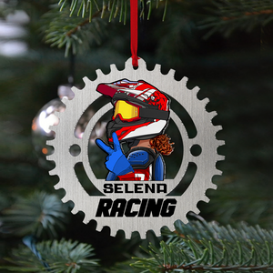 Gift For Racing Girl, Personalized Ornament, Racing Girl Looking Back Ornament, Christmas Gift - Ornament - GoDuckee