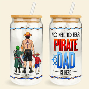 Personalized Gifts For Mom Glass Can No Need To Fear Pirate Mom Is Here 01HUMH250324PA - Drinkware - GoDuckee