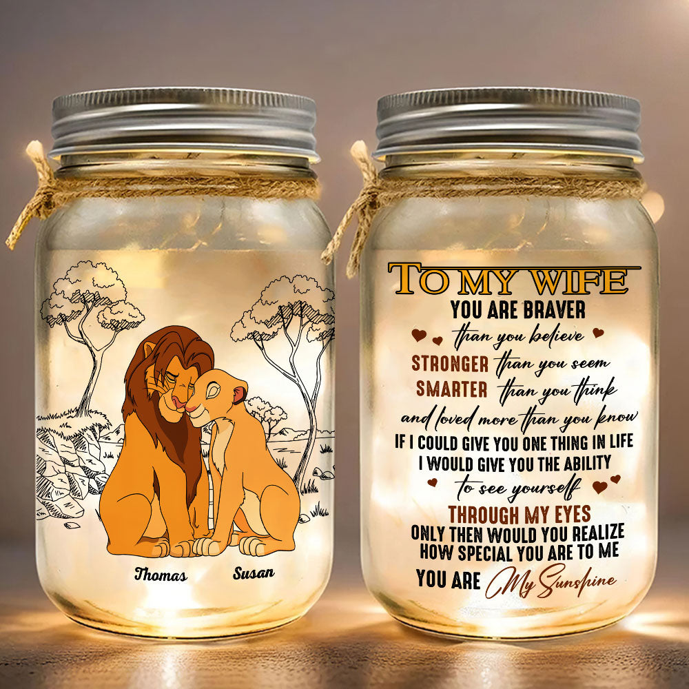 Personalized Gifts For Couple Mason Jar Light To My Wife 02xqti231224 - Drink Jar - GoDuckee