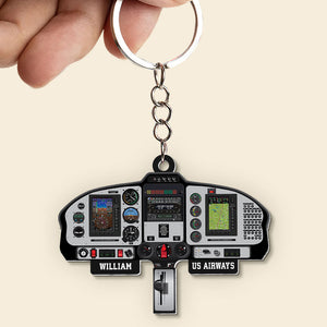 Personalized Aircraft Cockpit Keychain, Gift For Aircraft Lovers - Keychains - GoDuckee