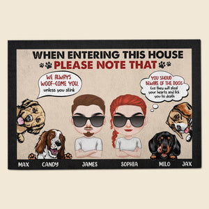 You Should Beware Of The Dogs Personalized Door Mat, Gift For Dog Lovers - Doormat - GoDuckee