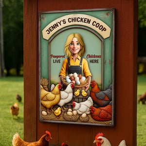 Farm Chicken Girl Metal Sign - Personalized Gifts For Farmers 02nati300625 - Metal Signs - GoDuckee