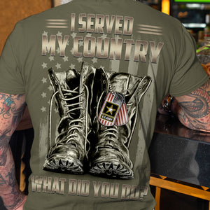 I Served My Country Personalized 3D AOP Shirt, Gift For Men - AOP Products - GoDuckee