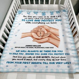 Love And Protect You Personalized Newborn Parents Blanket Gift For Kid - Blanket - GoDuckee