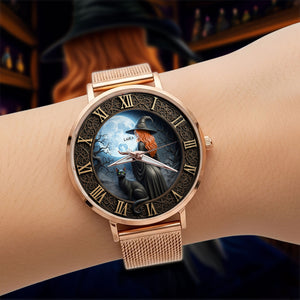 Witch Mesh Strap Quartz Watch - Personalized Gifts For Witch Fans 02pgti290725 - Quartz Watch - GoDuckee