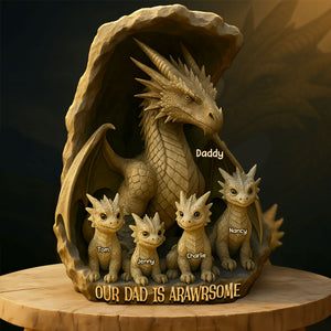 Dragon Dad Plaque - Personalized Gifts For Dad 03tgti170425 - Shaped Plaques - GoDuckee