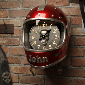 Biker Helmet Clock - Personalized Gifts For Biker 1 Layer Acrylic Hanging Wall Clock 04HYTI221225 - Hanging Wall Clock - GoDuckee