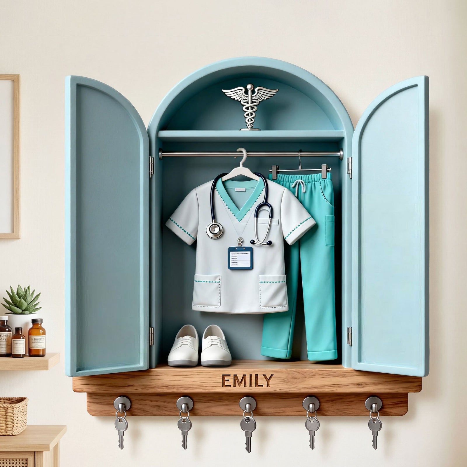 Nurse Uniform Key Hanger - Personalized Gifts For Nurse 03toti171225 - Wood Sign - GoDuckee