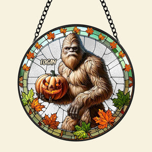 Personalized Big Foot Round Stained Glass 04NATI270824 - Ornament - GoDuckee