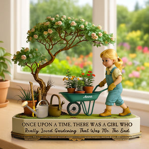 Cute Gardening Girl Plaque - Personalized Gifts For Gardening Lovers 02qhti090725 - Shaped Plaques - GoDuckee