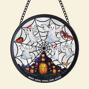 Personalized Gifts for Family Stained Glass Boo Family Halloween 02toti230824 - Ornament - GoDuckee