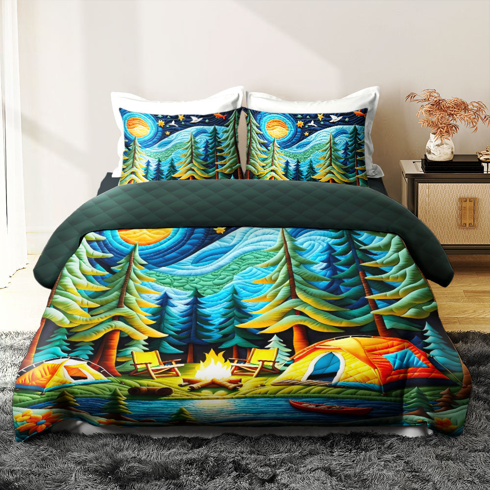 Gifts For Camping Lover Quilt Bed Set 02huti180125 - Blanket - GoDuckee