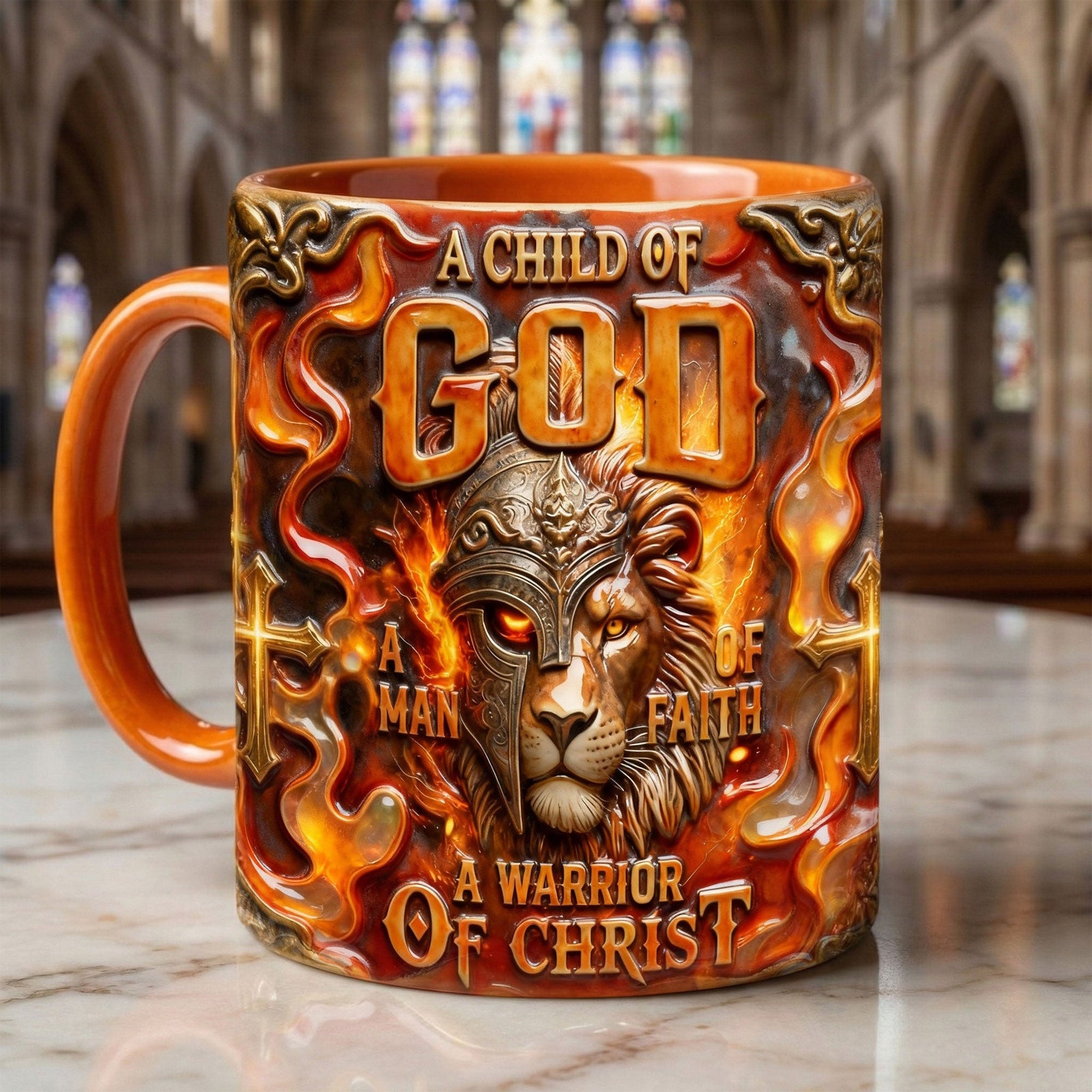 Lion Of Judah Warriors In Fire Accent Mug, Personalized Gifts For Christians 01qhti200126 - Coffee Mug - GoDuckee
