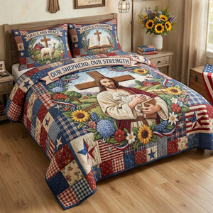 Jesus Our Shepherd Quilt Bedding Set - Personalized Gifts For Christians 01TYTI260326 - Blanket - GoDuckee