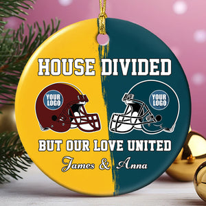 Personalized Gifts For American Football Lovers Couple Christmas Ornament 03huti111023 - Ornament - GoDuckee