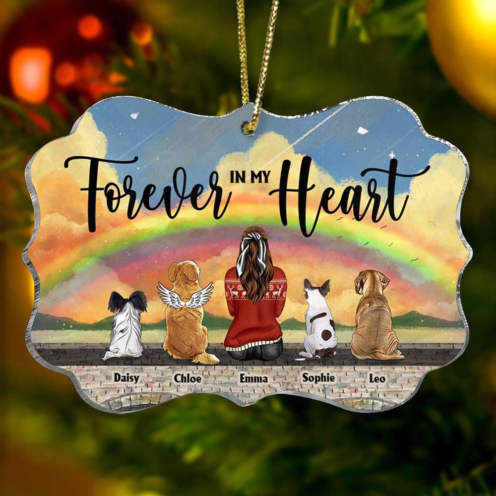 Forever In My Heart, Medallion Acrylic Ornament, Heaven Dog Cat Gifts - Ornament - GoDuckee