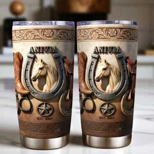 Cowboy Horse Tumbler – Custom Photo Gifts For Horse Lovers 04kiti271225 - Tumbler Cup - GoDuckee