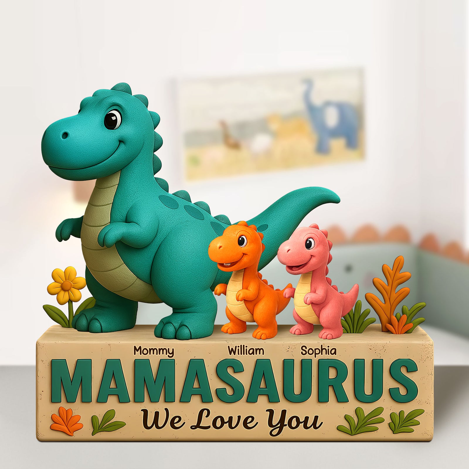 Personalized Gifts For Mom Plaque Mamasaurus We Love You 05nati140425 - Shaped Plaques - GoDuckee