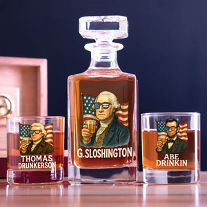 Funny American Whiskey Decanter Set - Personalized Gifts For Men 04huti300525 - Whiskey Bottle - GoDuckee