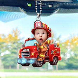 Custom Photo Gifts For Kids Car Ornament - Firefighter & Police Themes 02ohti091224 - Ornament - GoDuckee