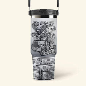 Badass Skull Trucker Tumbler - Personalized Gifts For Trucker 03qhti180625 - Tumbler Cup - GoDuckee