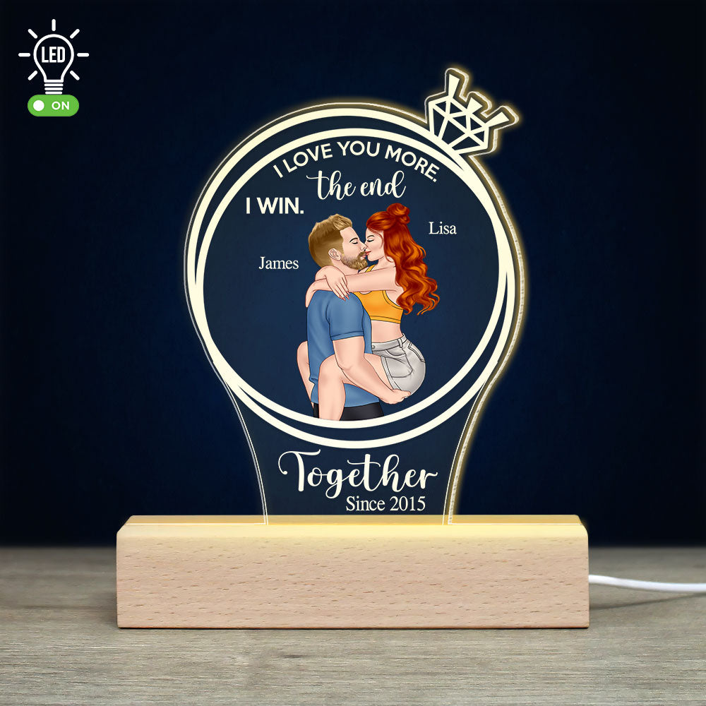 I Love You More - Personalized Couple Led Light - Gift For Couple - Led Night Light - GoDuckee