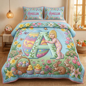 Easter Alphabet Quilt Bed Set - Custom Photo Gifts 03PATI190326 - Bedding Set - GoDuckee