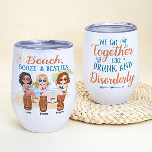 We Go Together Like Drunk and Disorderly, Personalized Wine Tumbler, Gift For Besties - Wine Tumbler - GoDuckee