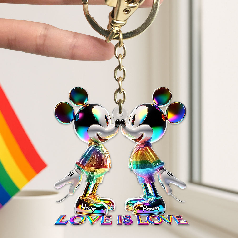 LGBT Mouse Couple Keychain - Personalized Gifts For Couple 03tgti270525 - Keychains - GoDuckee