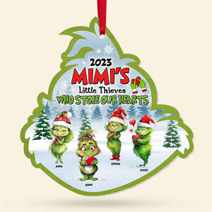 Little Thieves Who Stole Our Heart, Gift For Family, Personalized Acrylic Ornament, Green Kids Ornament, Christmas Gift 04HTTI141123 - Ornament - GoDuckee